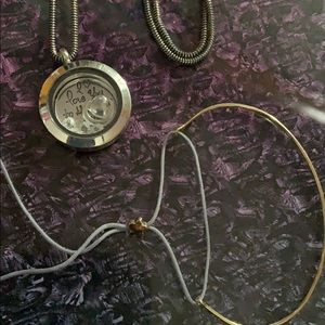 Charm necklace locket and bracelet